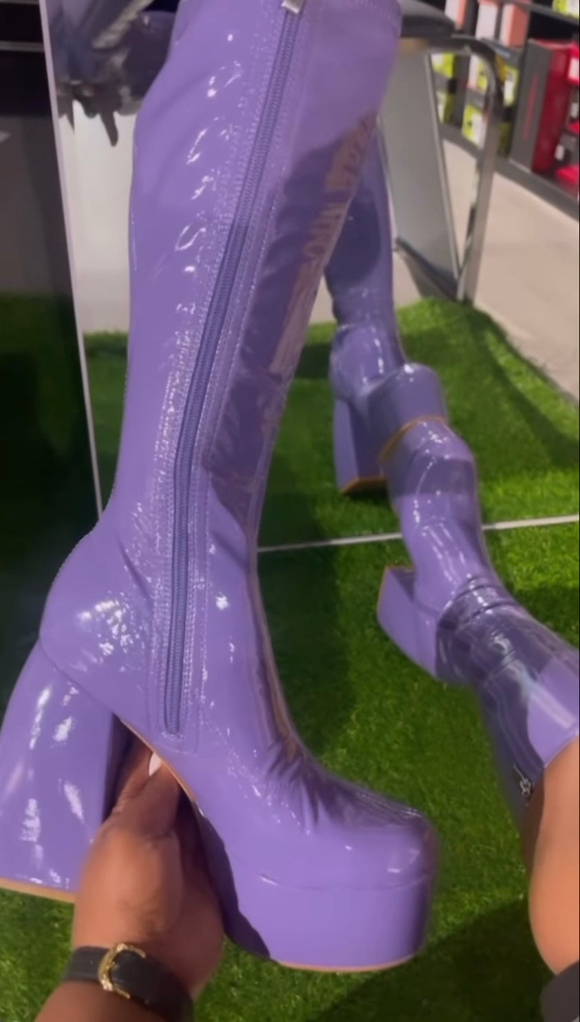 Purple Patent Calf Boots